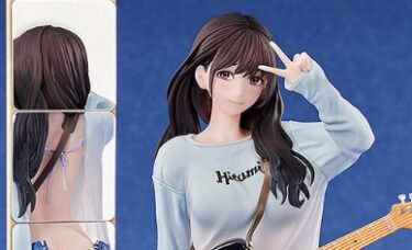 【フィギュア 】「ギターめいめい 花前鏡後 1/7 完成品フィギュア」の画像レビューや内容詳細、価格などの最新情報をまとめていきます。【ルミナスボックス】から、｢hitomio拾六氏｣が描き下ろした『ギターめいめい』が1/7スケールフィギュアとなりました。発売時期は2023年6月予定で、各通販サイトなどで予約受付も開始されています。（新作 美少女 フィギュア）