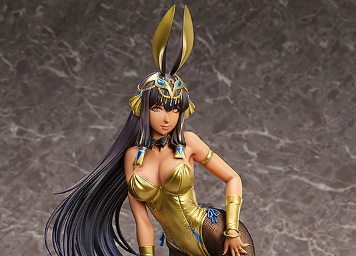 【フィギュア 】「B-style non original Anubis：Bunny Ver. 1/4 完成品フィギュア」の画像レビューや内容詳細、価格などの最新情報をまとめていきます。【FREEing(フリーイング)】から、大人気黒ギャルコスプレイヤー『non』氏がアヌビスイメージのバニーガール姿で1/4スケールフィギュアとなりました。発売時期は2023年11月予定で、各通販サイトなどで予約受付も開始されています。（新作 美少女 フィギュア）